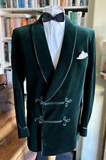 Favourbrook Jermyn Street dark green velvet smoking-jacket in VGC. C46” Vintage