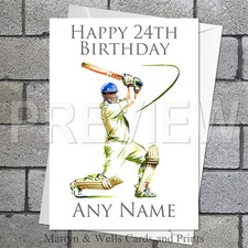 Cricket birthday card. 5x7