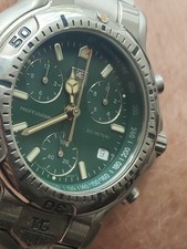 Tag Heuer CH1112 Chronograph Watch 41mm British Racing Green Rare