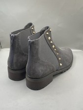 Vaneli low heel Grey Studded zipper Ankle Boots, 8.5 M