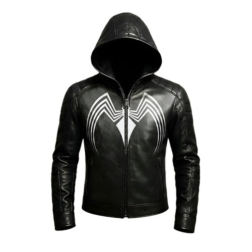 Venom cosplay leather hoodie - cosplay,