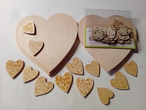 Hearts mixed wooden shapes - mixed, shapes-