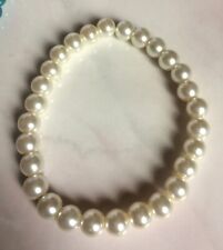 8mm Glass Pearl Bead Stretchy Elastic Bracelet - 15 Colours To Choose From.