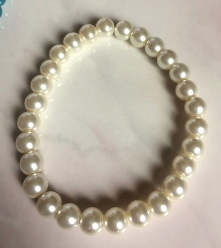 8mm glass pearl bead stretchy - 8mm,