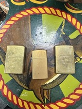 3x Solid Brass Zippo Lighters
