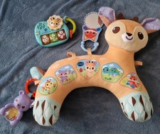 VTech Baby 4-in-1 Tummy Time Fawn, Sensory Animal Baby Pillow with Lights, Sound
