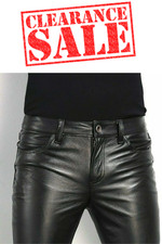 Men's Leather Party Pants Slim Fit Real Faux Leather Pants Classic Plain Pants