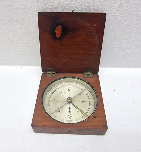 Antique wooden cased pocket - antique,