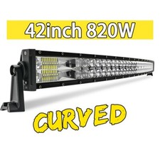 42" inch Dual Row Curved Led Work Light Bar Offroad Flood Spot Combo Roof Lamp