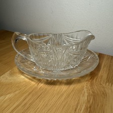 Small Cut Glass Gravy Boat