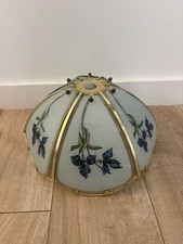 VINTAGE GLASS PANEL BLUE IRIS