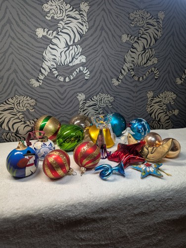 Vintage christmas baubles - christmas,