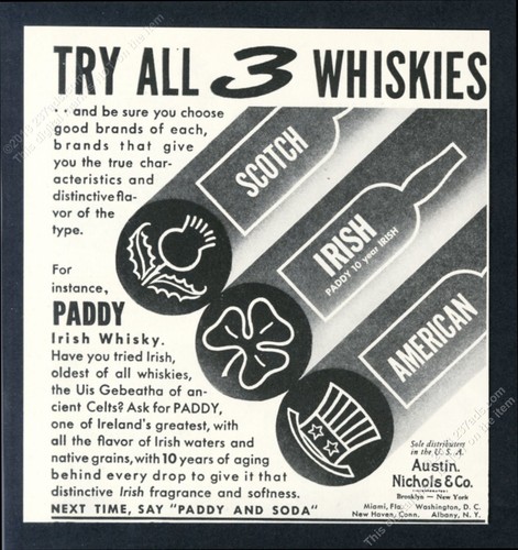 1935 paddy irish whiskey - paddy,
