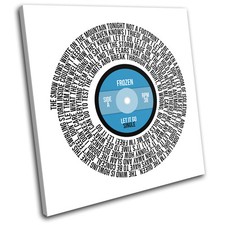 Frozen Let it Go Record Movie Lyrics Vinyl Canvas Wall Art Picture Print