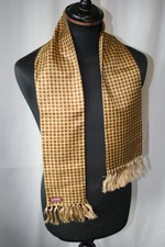 Vtg 60's Sammy yellow patterned tasselled scarf revival mod dandy