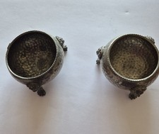 TWO VINTAGE HAMMERED PEWTER