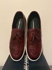 Mens Burgundy Leather Tassel