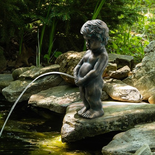 Bronze boy spitter - spitter, water