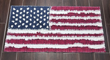 American Flag Rag Quilt Throw
