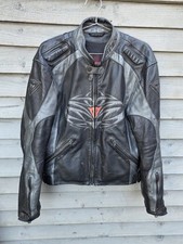 Dainese Tattoo Leather Motorcycle Jacket Mens Medium UK 40 EU 50 Black Vintage