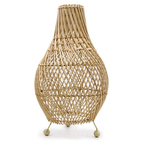 Handwoven rattan table lamp - rattan,
