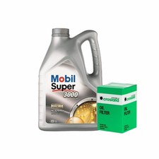 Engine Oil 5W40 5L Mobil Super 3000 X1 - Crosland Oil Filter Service Kit 5 Litre