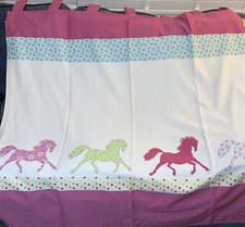 Next Curtains Child Room Silhouette Horses Polka Dot Floral Pink White 135x137cm