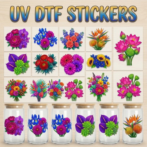Colorful flowers dtf - 16,