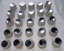 Grey/Chrome  Radio Amplifier Knobs x 25