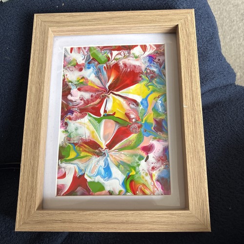Small framed abstract acrylic - abstract,