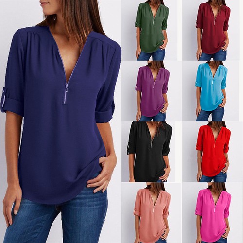 Tops shirt neck casual plus - tops,