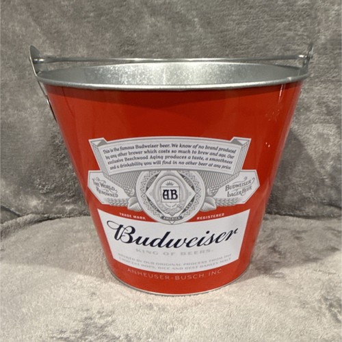 Budweiser metal ice bucket red - budweiser,