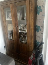 Solid Oak Display Cabinet with
