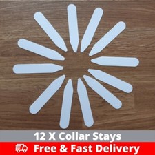 12 Pcs Collar Stiffeners 6cm, Formal Men Shirt Bones Inserts Stays Plastic White