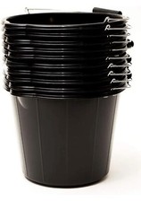 10x Black Bucket 3 Gallon Builders Buckets 14Litre Strong Plastic