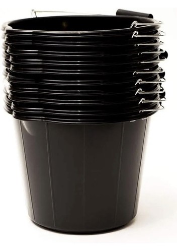 10x black bucket gallon - black, 3