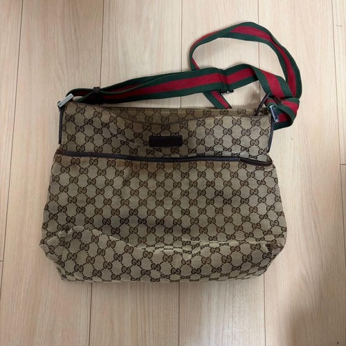 Gucci canvas shoulder bag - gg,
