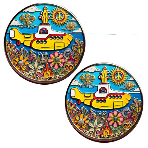 Yellow submarine coin - coin, 1968
