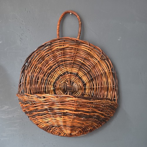 Vintage wicker wall basket - vintage,