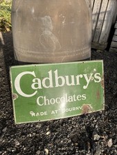 Vintage Cadburys Enamel Tin Sign Collectable Rare Genuine