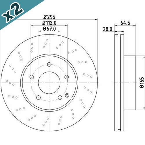 Hella brake disc - disc, fits
