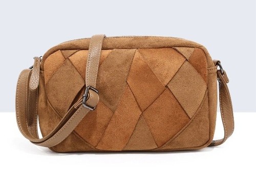 Women faux suede patchwork - suede,