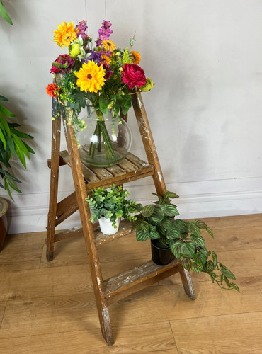 Vintage wooden fold step - fold,