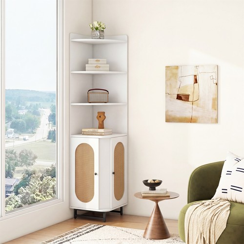 Rattan corner cabinet - pe,