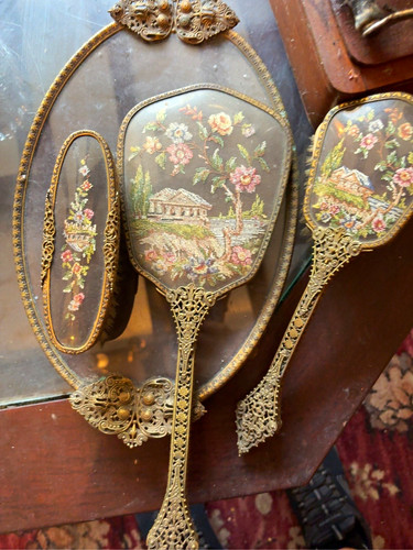 Vintage ornate metal hand - metal,