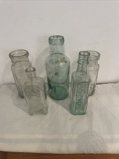 Job Lot of Vintage Glass Bottles x 5 - Size Between 6-8.5”