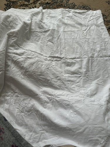 Very old linen table cloth - linen,