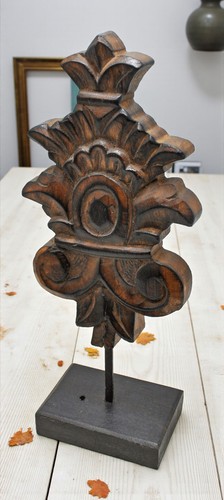 Hand carved wooden flower - hand,