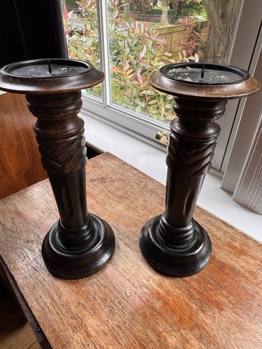 Pair vintage hand carved - vintage,