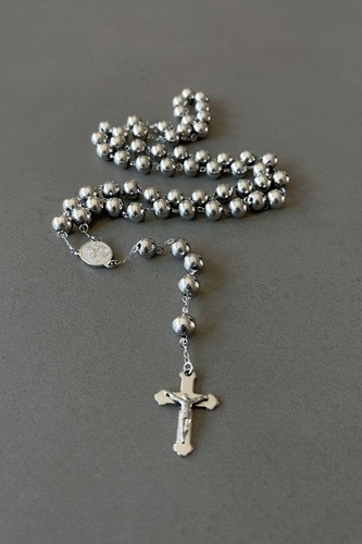 Stainless steel beads rosary - stainless,